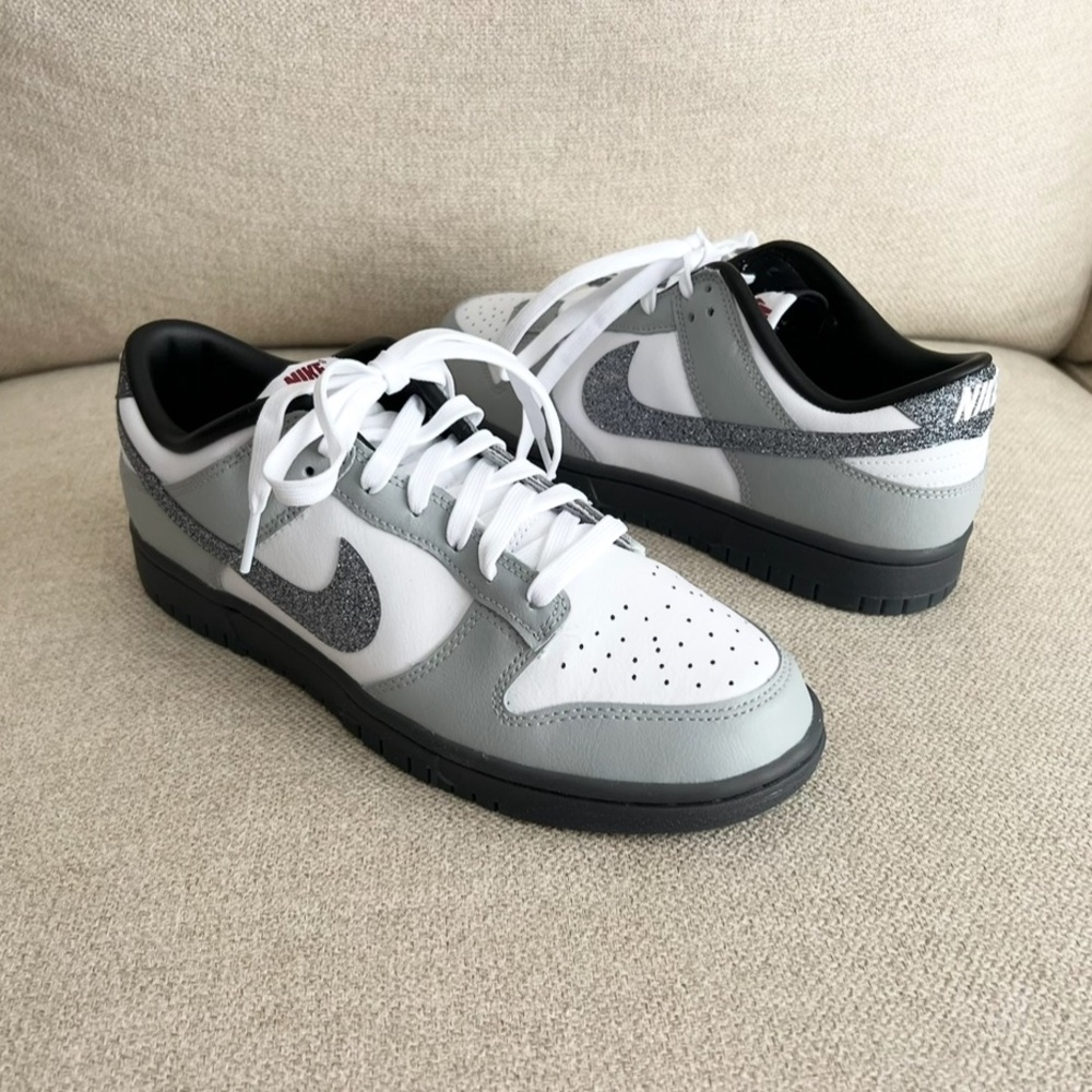 Nike Dunk Low LX Glitter Swoosh White Gray Sz 9.5W NEW IN BOX - Picture 3 of 15